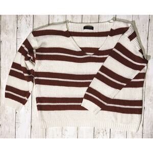 Bloomchic Striped V-Neck Sweater 14/16